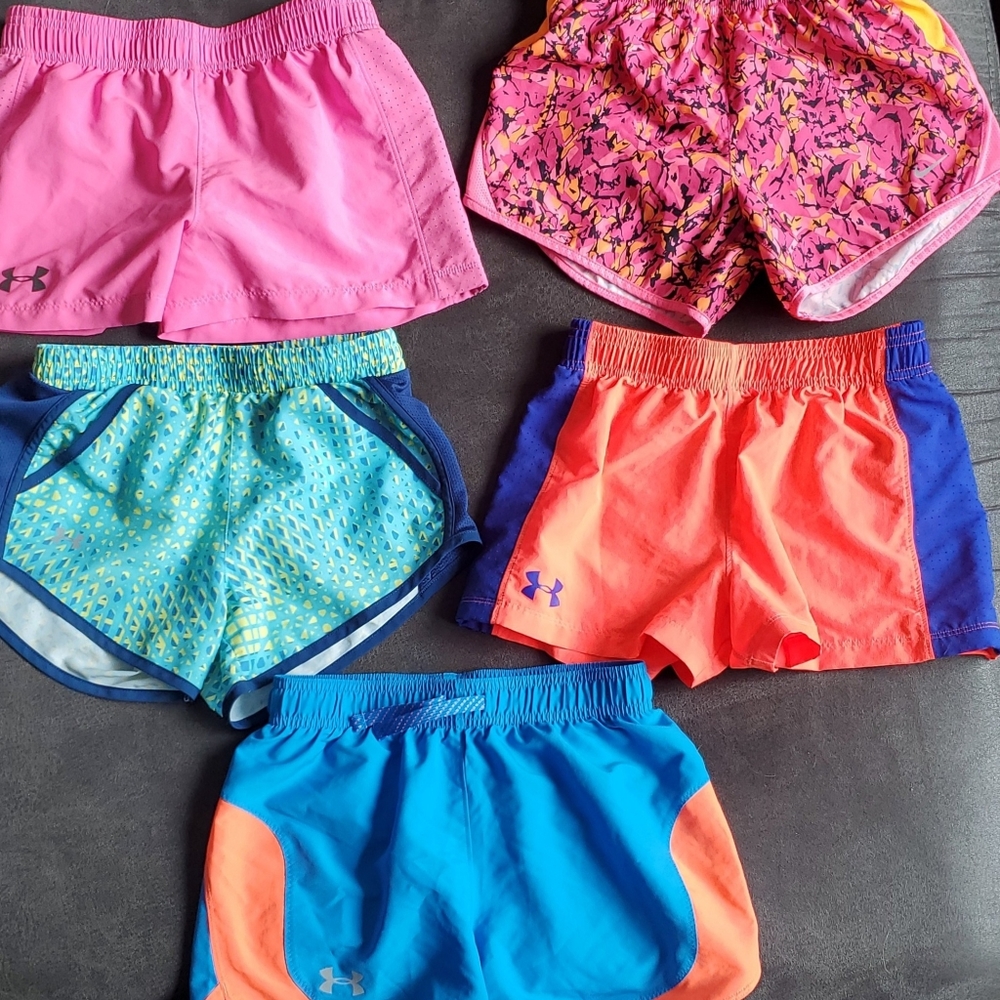 Under Armour and Nike big girls size Medium shorts